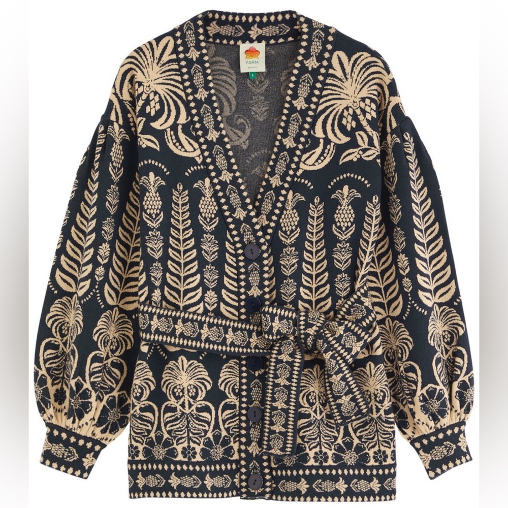 Farm Rio | Ainika Tropical Splendor Knit Cardigan SZ S